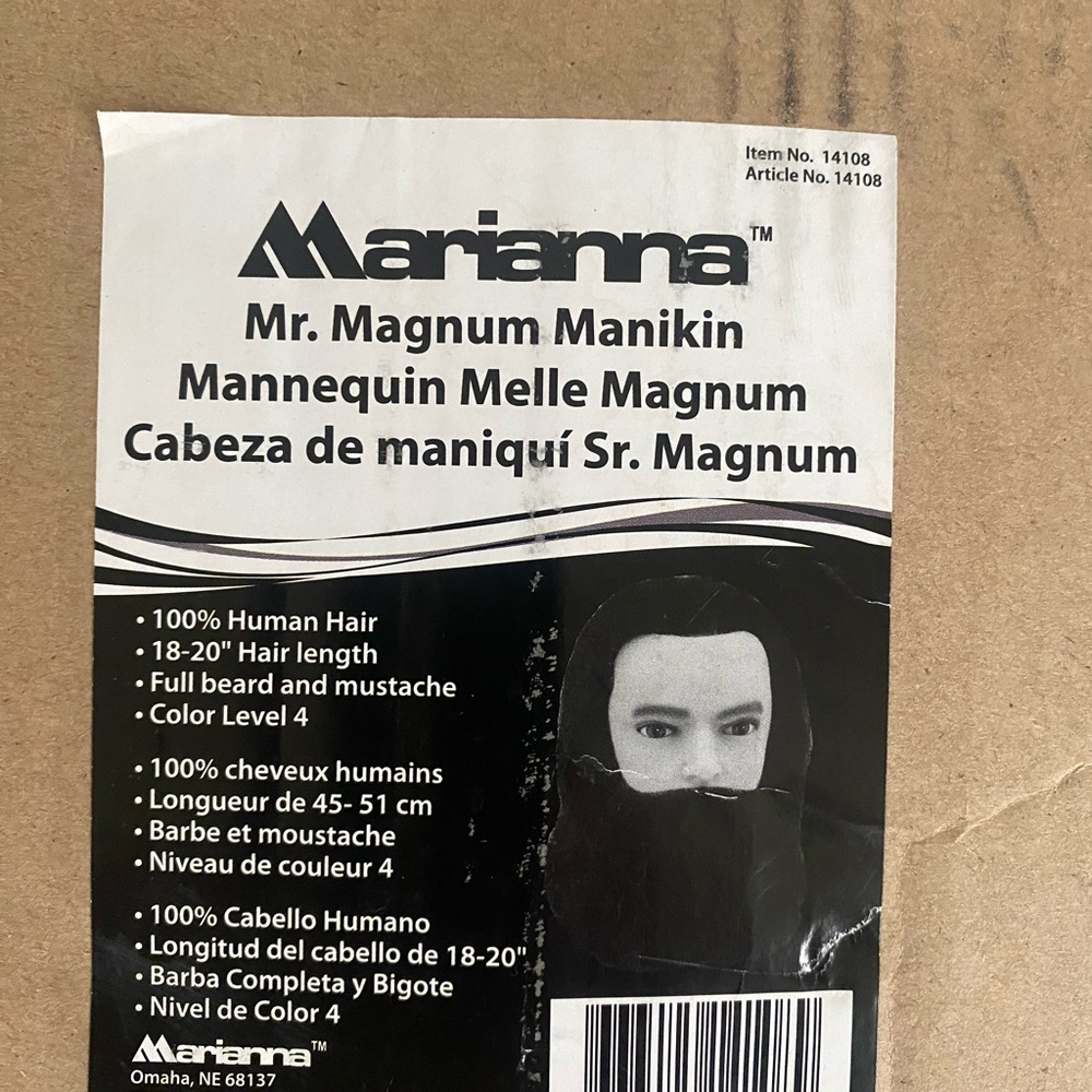 New Mariana Magnum Cosmetology male mannequin head #14108 100% human hair - Picture 2 of 5